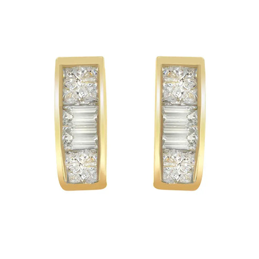 14k Yellow Gold 1/4ct TDW Diamond Earrings (H-I, SI1-SI2) - Bijoux-NYC Direct