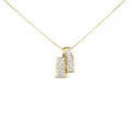 14k yellow gold 1 5/8 cttw princess and baguette diamond pendant necklace bijoux-nyc direct