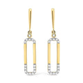 14k yellow gold 1/5 cttw diamond paper clip dangle earrings bijoux-nyc direct