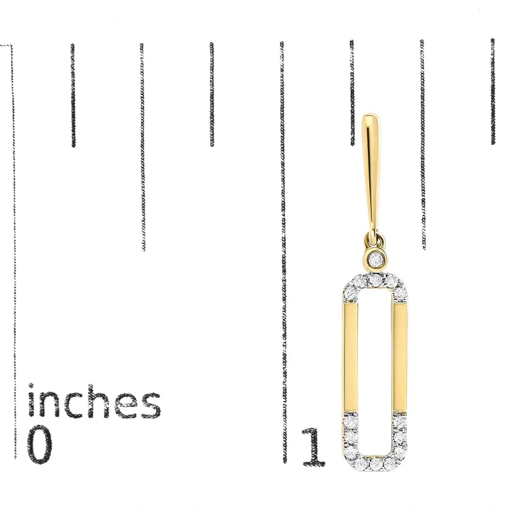 14k yellow gold 1/5 cttw diamond paper clip dangle earrings bijoux-nyc direct