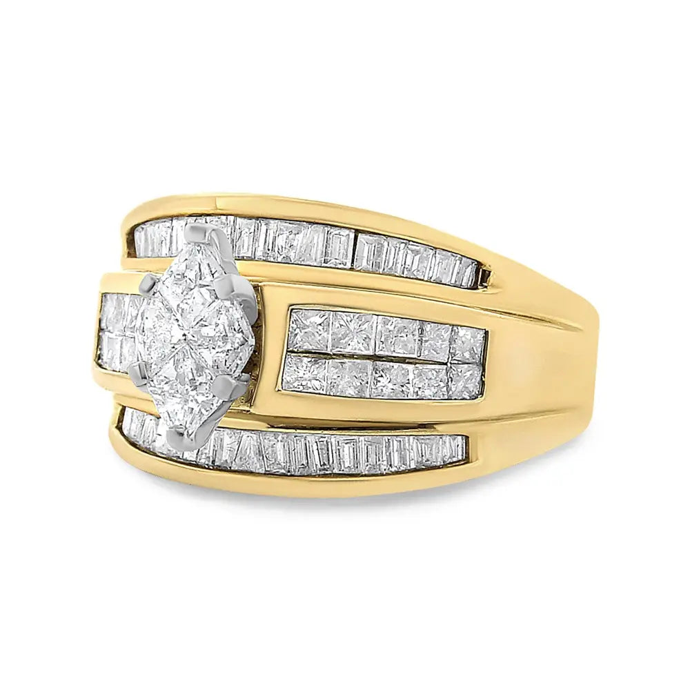 14k yellow gold 1.50 cttw marquise diamond engagement cocktail ring bijoux-nyc direct