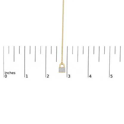 14k yellow gold 1/6 cttw diamond lock pendant 18’’ necklace (i j color i1 i2 clarity) necklaces/pendant/pendant handcrafted
