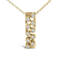 14k yellow gold 1/7 cttw diamond bezel set vertical bar pendant necklace bijoux-nyc direct