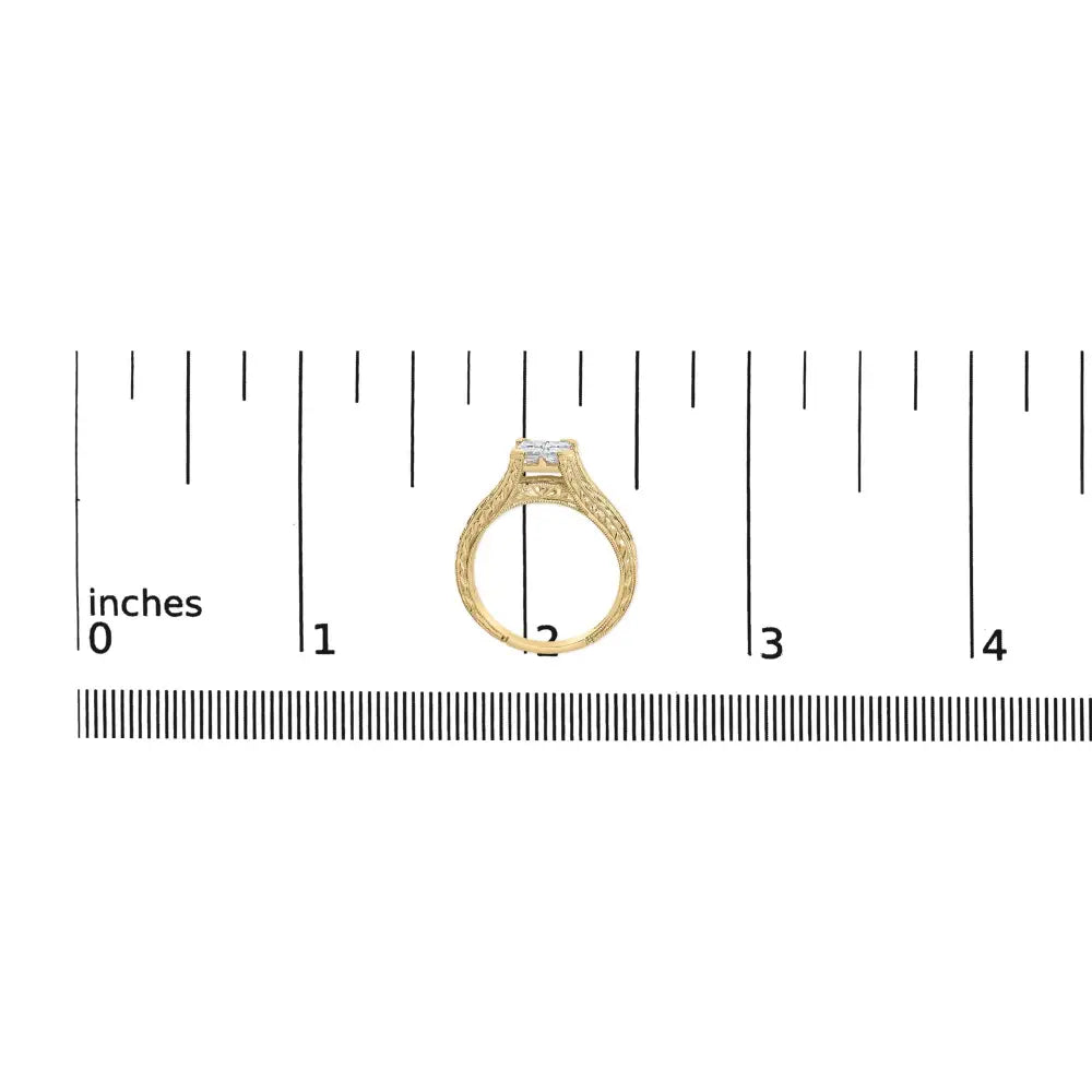14k yellow gold 1 cttw princess composite diamond engagement ring size 7 bijoux-nyc direct