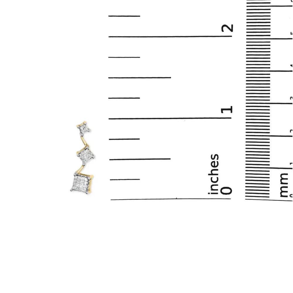 14K Yellow Gold 1 cttw Princess Cut Diamond Earrings (H-I, SI1-SI2) - Bijoux-NYC Direct