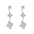 14k yellow gold 1 cttw princess cut diamond dangle earrings bijoux-nyc direct