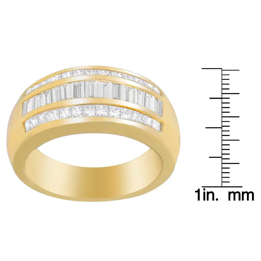 14k yellow gold 1ct. Tdw princess and baguette diamond channel ring bijoux-nyc direct