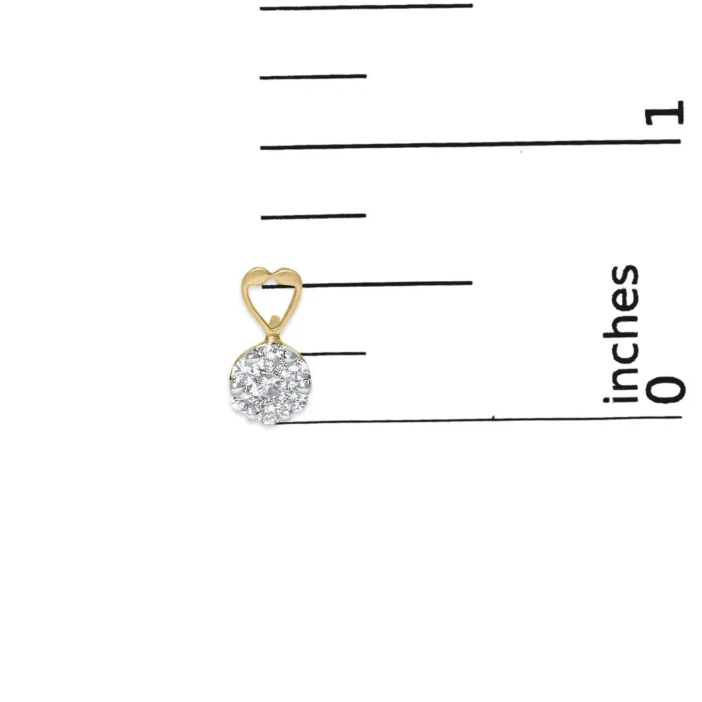14k yellow gold 1ct. Tdw round diamond heart accent earrings bijoux-nyc direct