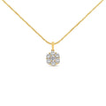 14k yellow gold 2.00 cttw diamond flower cluster 18’’ pendant necklace bijoux-nyc direct