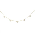 14k yellow gold 2.00 cttw diamond 5 station cluster 18 inch necklace bijoux-nyc direct