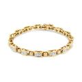 14k yellow gold 2.50 cttw princess diamond link tennis bracelet 7.25 bijoux-nyc direct