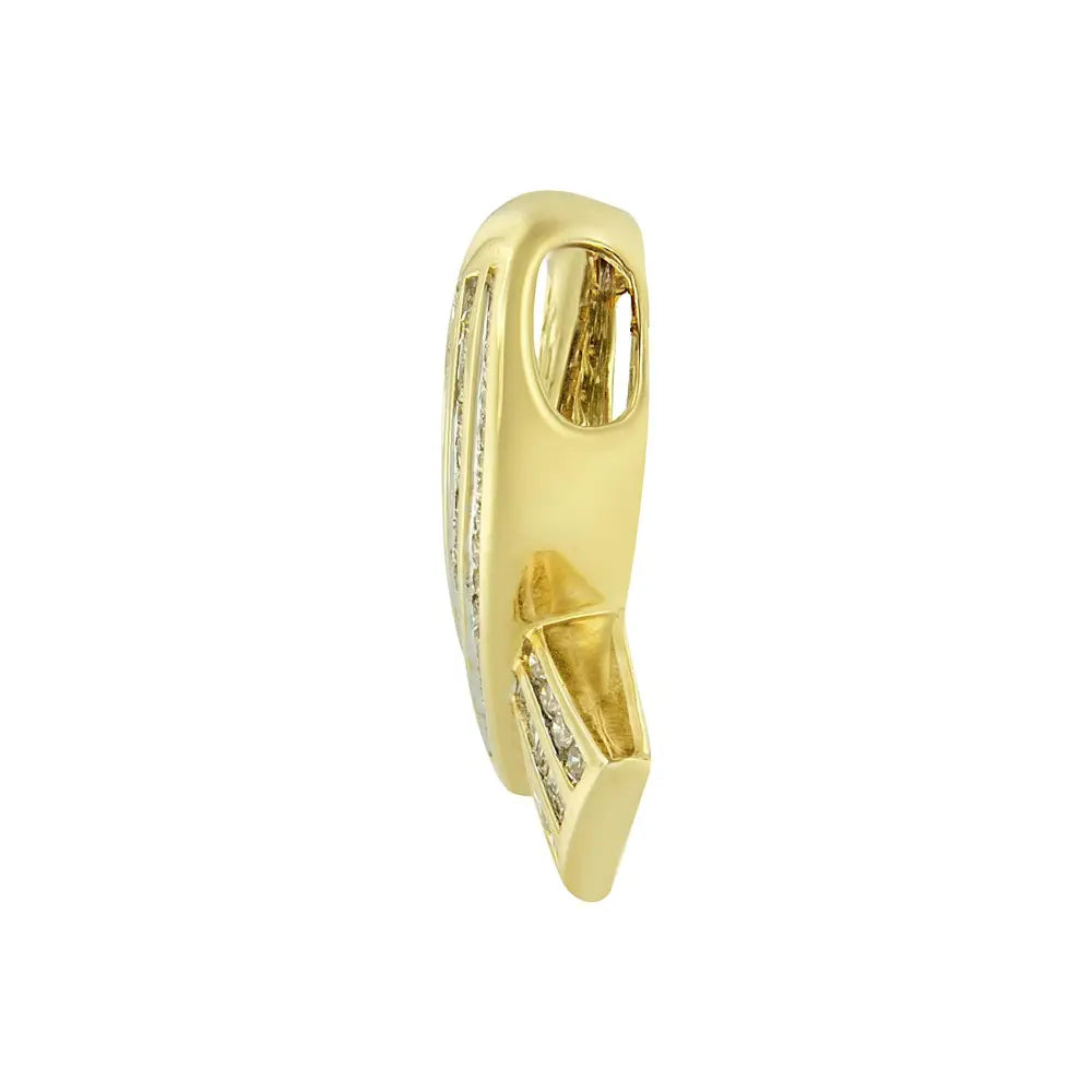 Diamond awareness ribbon pendant in 14k yellow gold 2 5/8 cttw bijoux-nyc direct