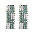 14k yellow gold 2 cttw white and blue diamond round stud earrings bijoux-nyc direct