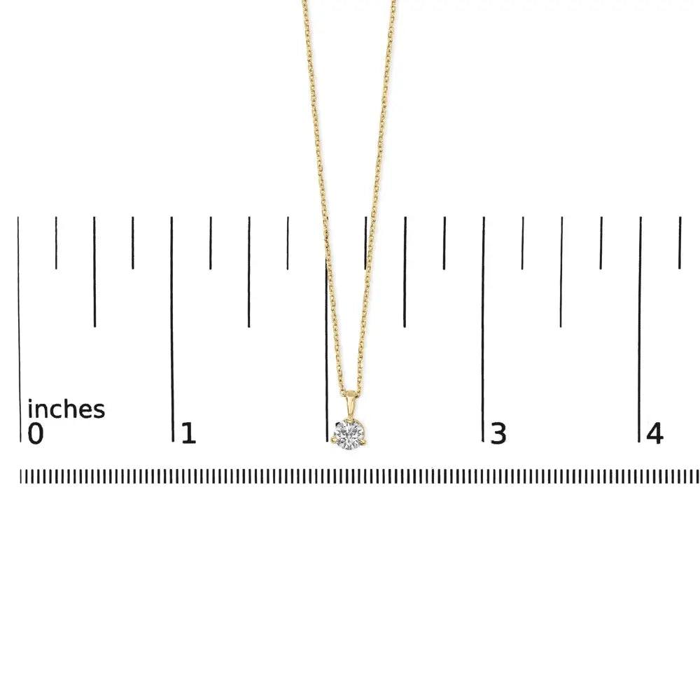 14k yellow gold 3/8 cttw round diamond martini solitaire necklace 18 bijoux-nyc direct