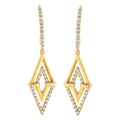 14k yellow gold 3/8 cttw double triangle diamond dangle earrings bijoux-nyc direct