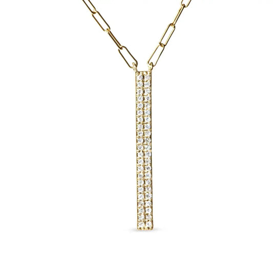 14k yellow gold 3/8 cttw two strand marquise and bar charm paper clip link pendant necklace (i j color i1 i2 clarity) 18’’ 20’’