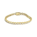 14k yellow gold 5.0 cttw round diamond scalloped link tennis bracelet bijoux-nyc direct