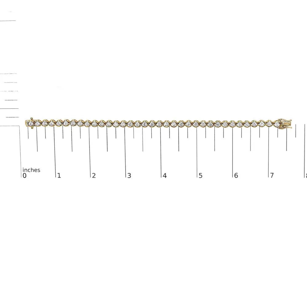 14k yellow gold 5.0 cttw round diamond scalloped link tennis bracelet bijoux-nyc direct