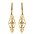 14k yellow gold 5/8 cttw diamond geometric pillar dangle earrings bijoux-nyc direct