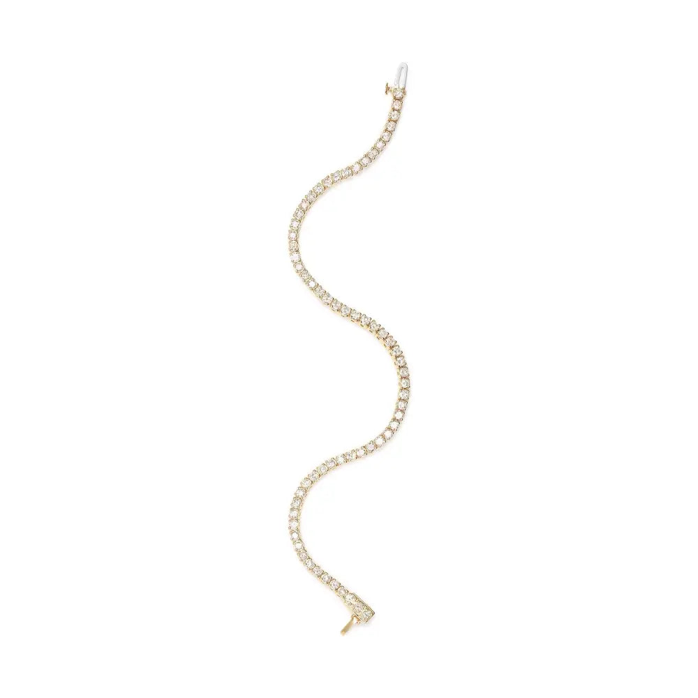 14K Yellow Gold 6.0 Cttw Classic 4 Prong Set Round Brilliant Cut Diamond Tennis Bracelet (K-L Color, VS2-SI1 Clarity) - 7.25" - Bijoux-NYC Direct