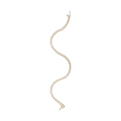 14K Yellow Gold 6.0 Cttw Classic 4 Prong Set Round Brilliant Cut Diamond Tennis Bracelet (K-L Color, VS2-SI1 Clarity) - 7.25" - Bijoux-NYC Direct