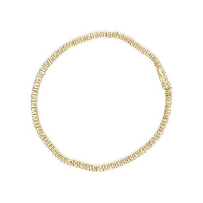 14K Yellow Gold 6.0 Cttw Classic 4 Prong Set Round Brilliant Cut Diamond Tennis Bracelet (K-L Color, VS2-SI1 Clarity) - 7.25" - Bijoux-NYC Direct