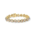 14k yellow gold 8.00 cttw champagne diamond floral cluster link bracelet bijoux-nyc direct