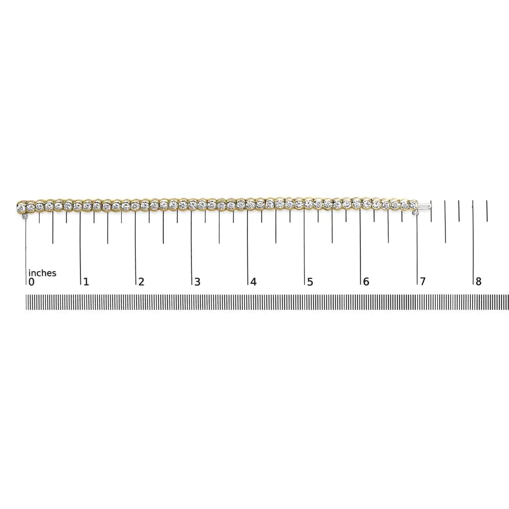 8.00 cttw diamond tennis bracelet in 14k yellow gold 7 inch half bezel bijoux-nyc direct