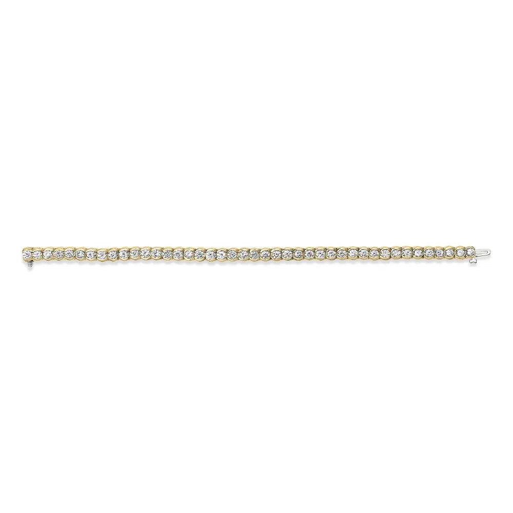 8.00 cttw diamond tennis bracelet in 14k yellow gold 7 inch half bezel bijoux-nyc direct