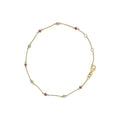 Natural ruby and diamond bezel station bracelet in 14k yellow gold 8 inch bijoux-nyc direct