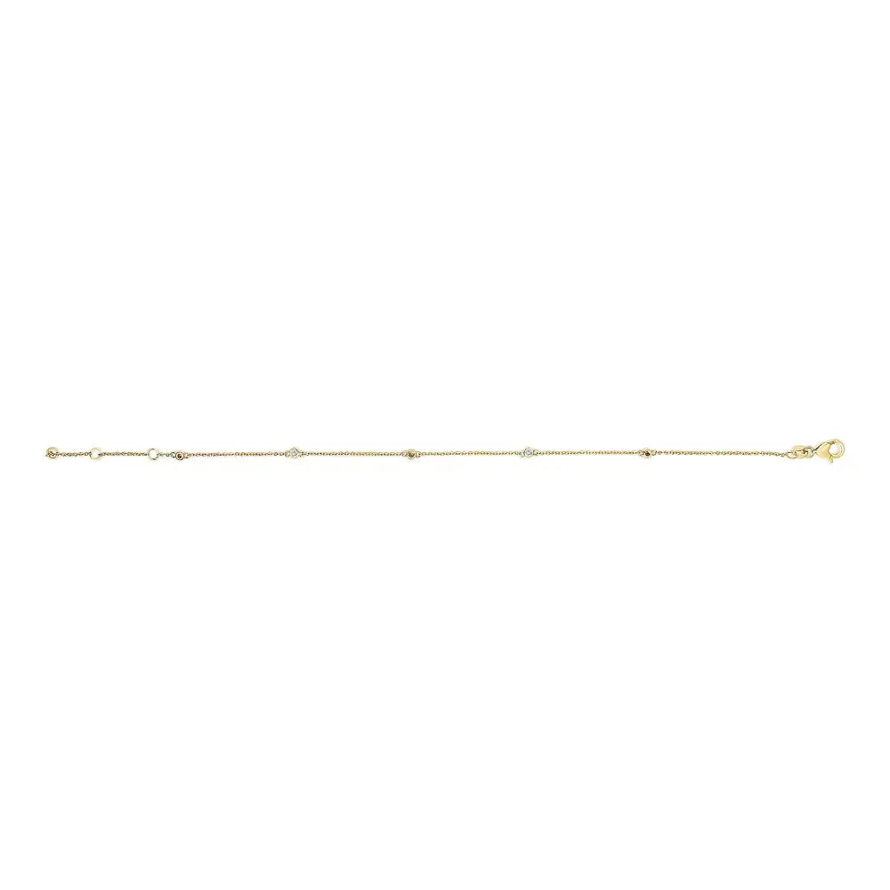 Natural ruby and diamond bezel station bracelet in 14k yellow gold 7.5 bijoux-nyc direct