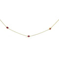 14k yellow gold 7 ruby oval bezel station necklace 18 inches bijoux-nyc direct