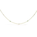 14k yellow gold emerald and diamond bezel station necklace 18 inches bijoux-nyc direct