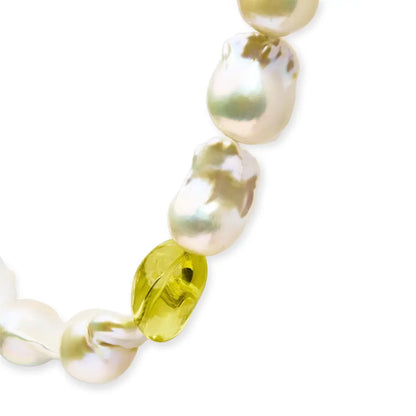 14k yellow gold citrine amethyst and baroque pearl strand necklace 18’’ inches necklaces/non pendant/strands handcrafted
