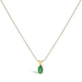 14k yellow gold oval green emerald solitaire pendant necklace 18 inches bijoux-nyc direct
