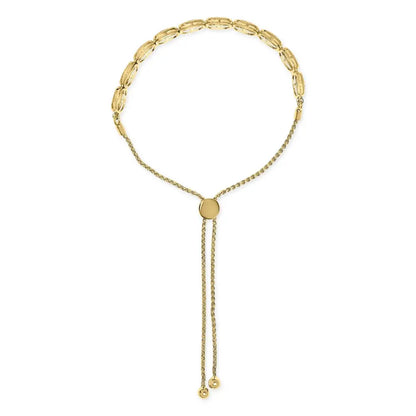 14k Yellow Gold Plated .925 Sterling 5/8 Cttw Diamond Composite Cushion Frame 4”-10” Adjustable Bolo Bracelet (G-H Color, I1-I2 Clarity) - Bijoux-NYC Direct