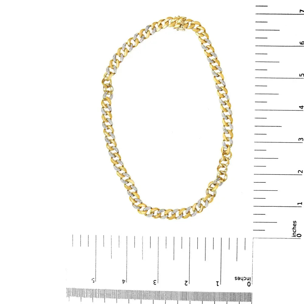 1.0 cttw diamond cuban link necklace in 14k gold over sterling silver 18 bijoux-nyc direct