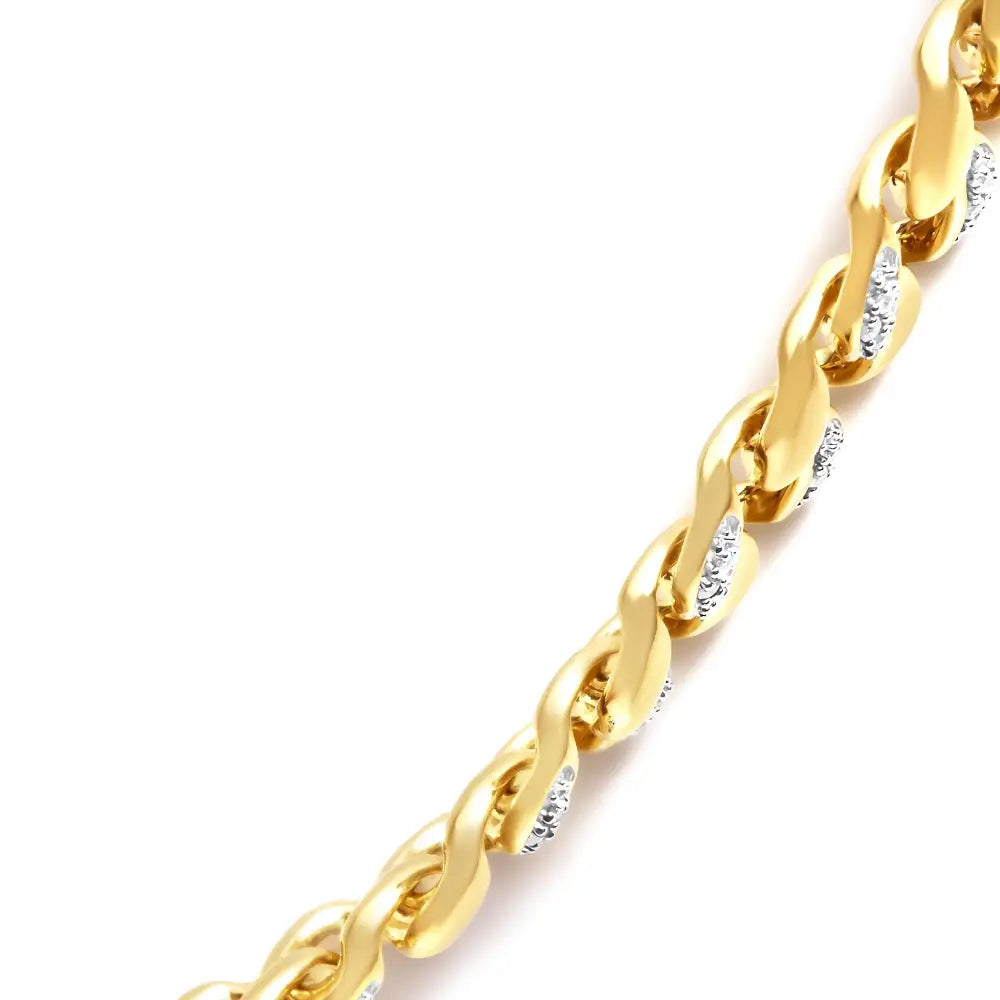 1.0 cttw diamond cuban link necklace in 14k gold over sterling silver 18 bijoux-nyc direct