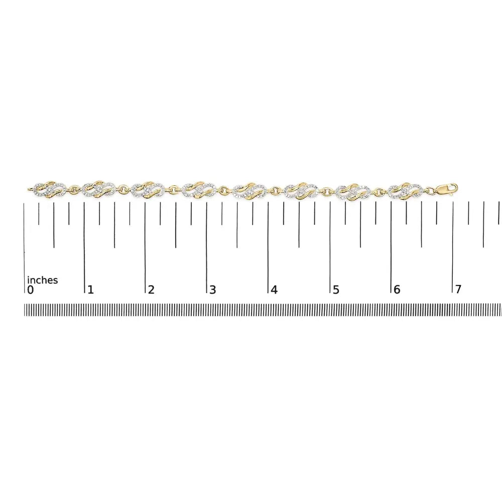 1.0 cttw diamond infinity swirl bracelet in 14k gold over sterling silver bijoux-nyc direct