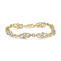 1.0 cttw diamond infinity swirl bracelet in 14k gold over sterling silver bijoux-nyc direct