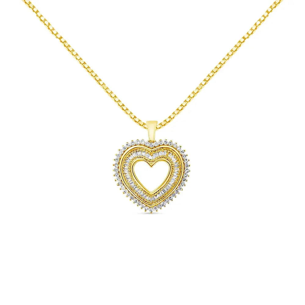 1.0 cttw diamond composite heart pendant in gold plated silver bijoux-nyc direct