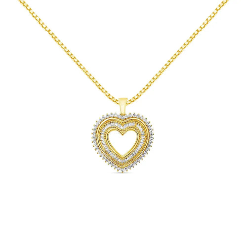 1.0 cttw diamond composite heart pendant in gold plated silver bijoux-nyc direct