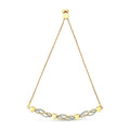 1/10 cttw diamond heart and wave bolo bracelet in 14k gold plated silver bijoux-nyc direct