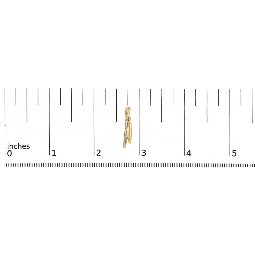 14K Yellow Gold Plated .925 Sterling Silver 1/10 Cttw Diamond Wrapped Hoop Earrings (H-I Color, I1-I2 Clarity) - Bijoux-NYC Direct