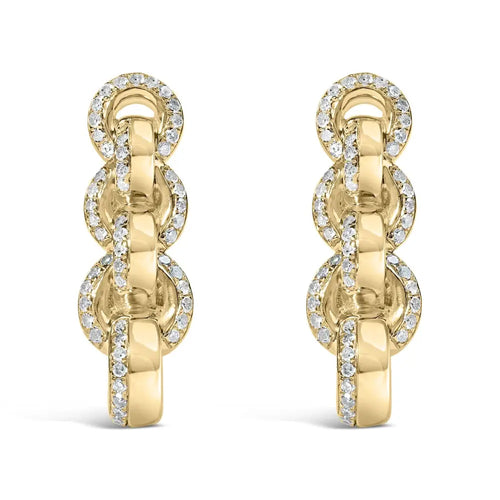 1/2 cttw diamond chain link drop earrings in 14k gold plated silver bijoux-nyc direct