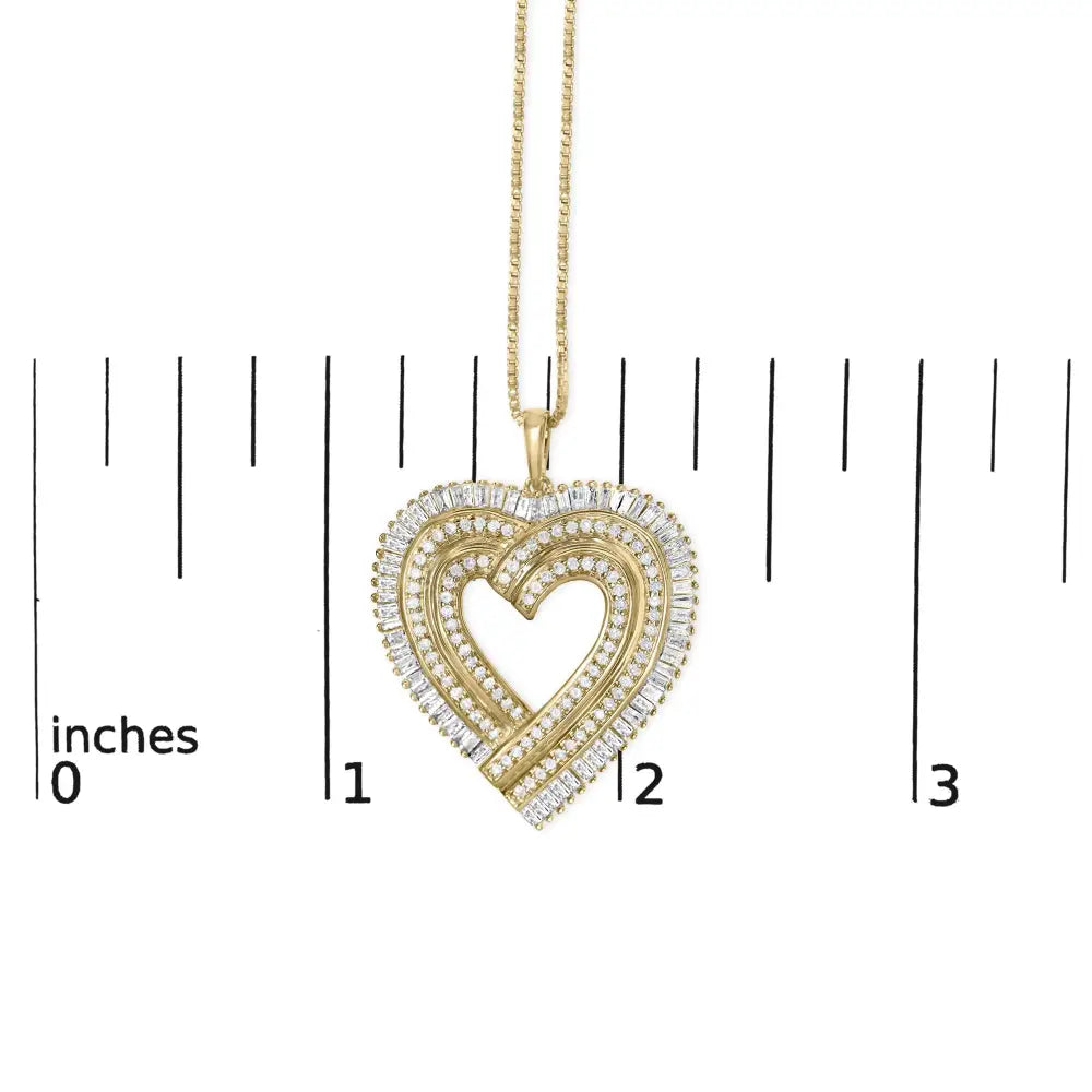 1/4 cttw diamond composite heart pendant in 14k gold plated silver bijoux-nyc direct