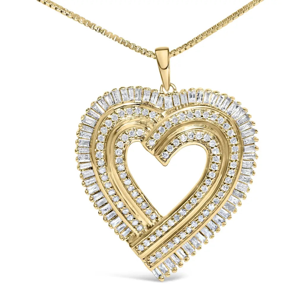 1/4 cttw diamond composite heart pendant in 14k gold plated silver bijoux-nyc direct