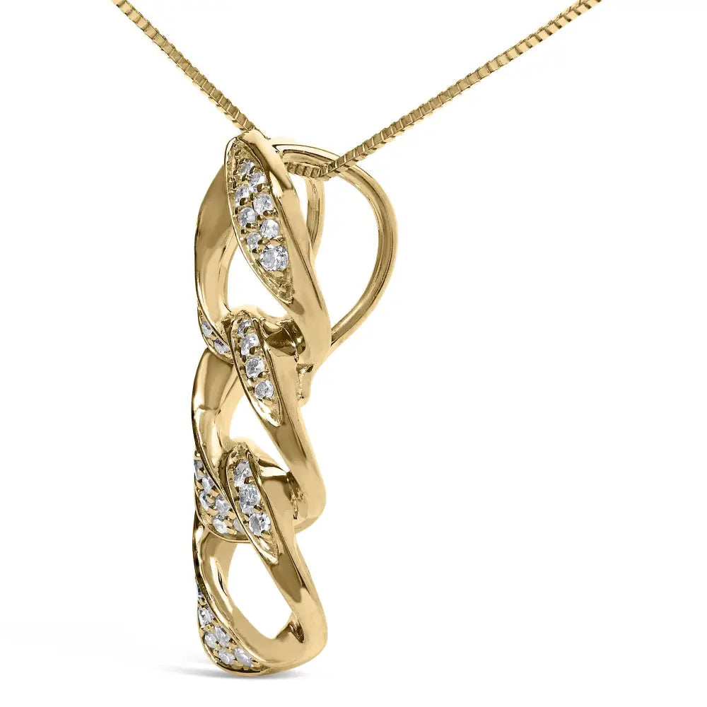 14k gold plated silver 1/6 cttw diamond triple circle pendant necklace bijoux-nyc direct