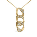 14k gold plated silver 1/6 cttw diamond triple circle pendant necklace bijoux-nyc direct