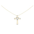 Diamond interlocking heart and cross pendant in 14k gold over silver bijoux-nyc direct